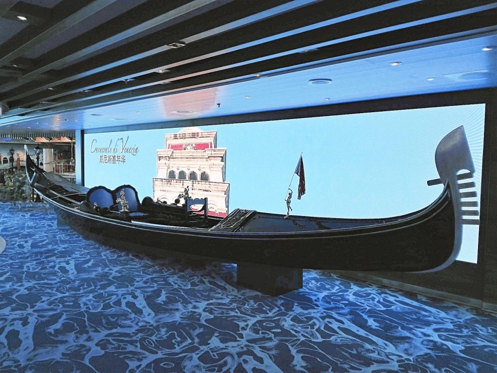 Venetian gondola on board Costa Venezia