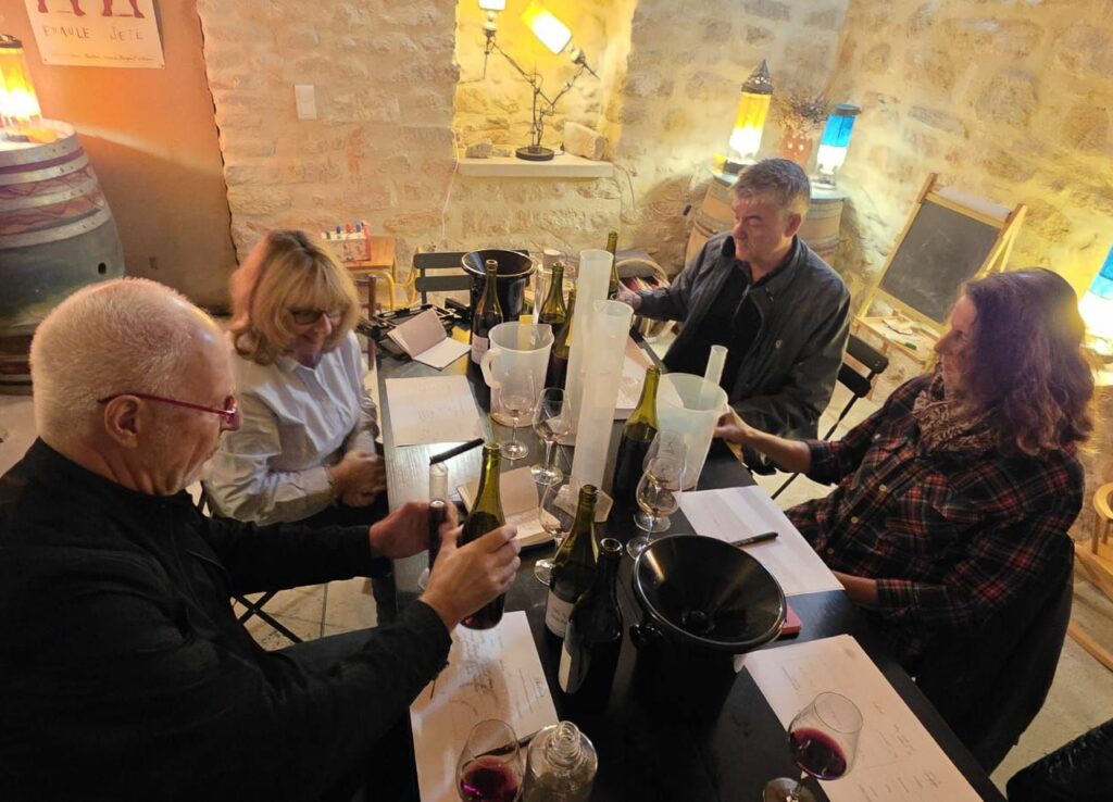 Atelier di assemblaggio vini alla Ferme Saint-Martin